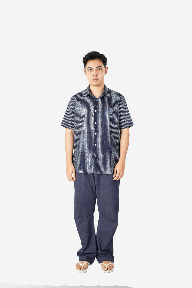 "Garis" - Plant-based Dye Short Sleeve Shirt