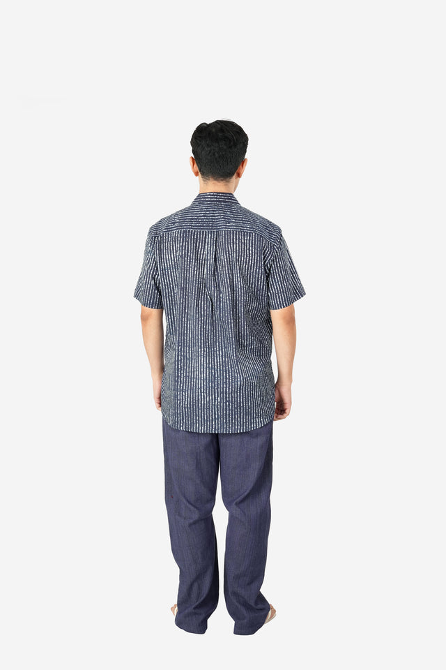 "Garis" - Plant-based Dye Short Sleeve Shirt