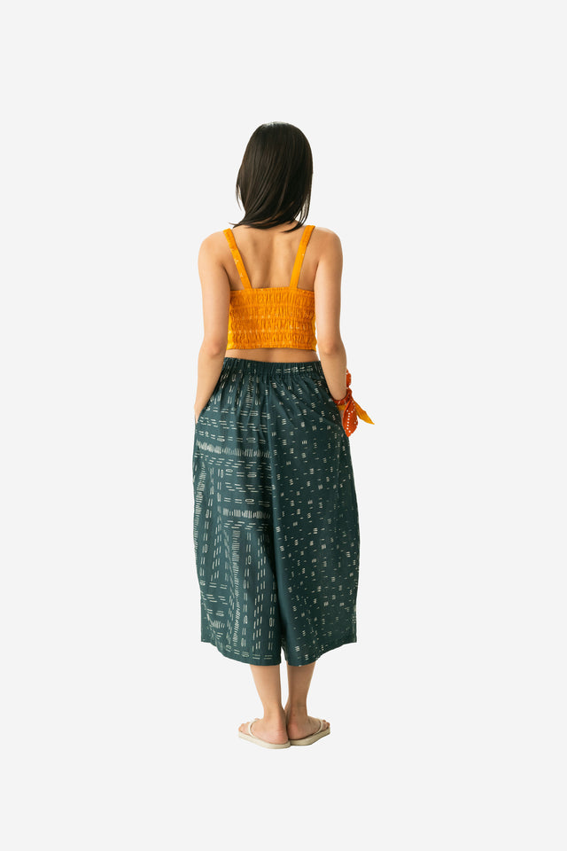 "Bambu" - Plant-based Dye Two Buttons Midi Pants