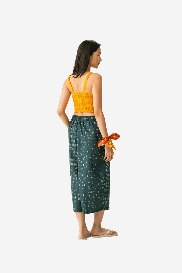"Bambu" - Plant-based Dye Two Buttons Midi Pants