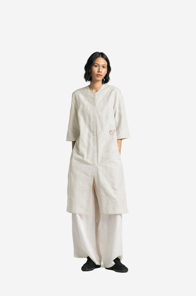 “Tenun Ayam” Silk-Ramie Fiber Baju Panjang