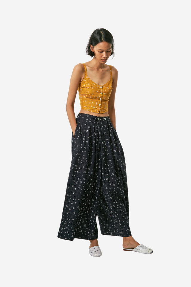"Bambu" - Two Buttons Maxi Pants