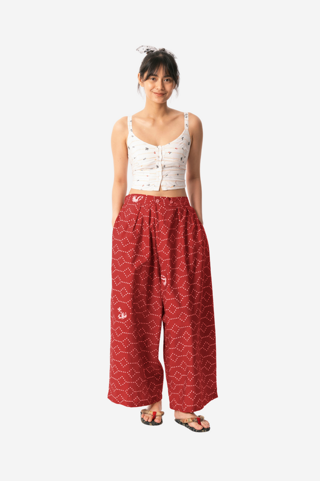 "Nitik Ayam" - Two Buttons Maxi Pants