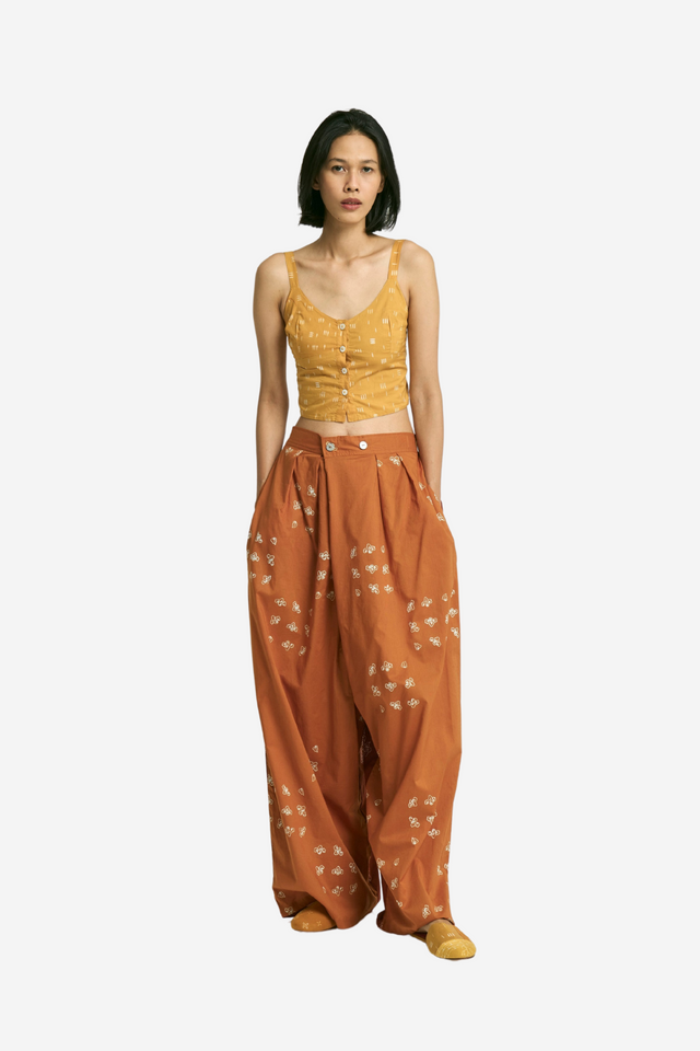 "Untaian Bunga Pencar" - Two Buttons Maxi Pants