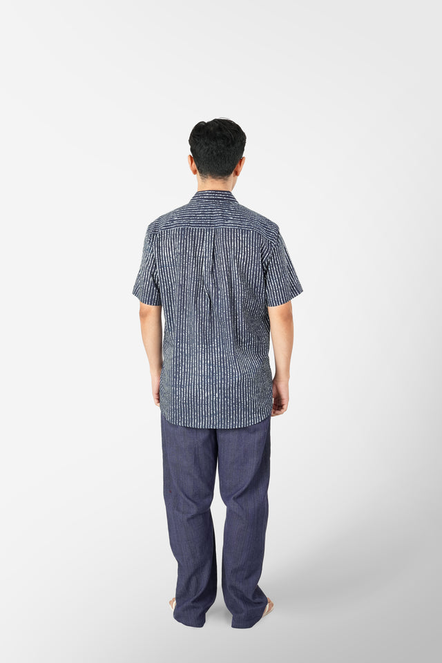 "Garis" - Plant-based Dye Short Sleeve Shirt