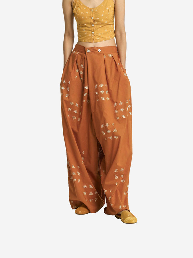 "Untaian Bunga Pencar" - Two Buttons Maxi Pants