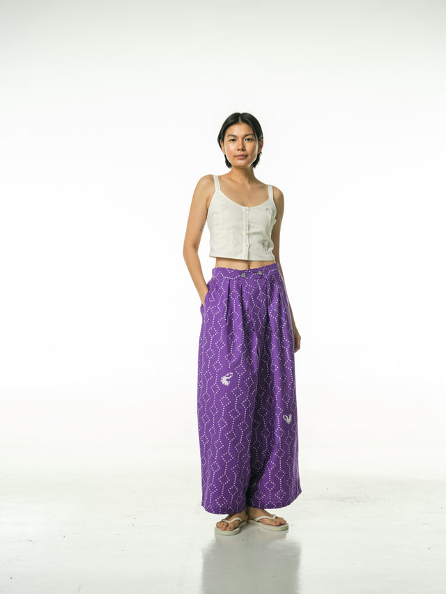 "Nitik Ayam" - Two Buttons Maxi Pants