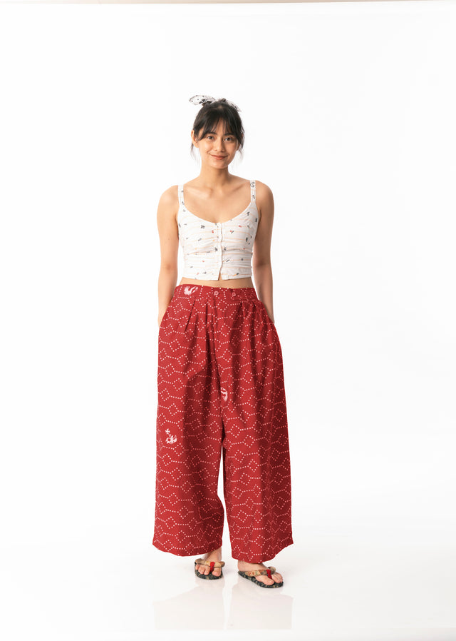 "Nitik Ayam" - Two Buttons Maxi Pants