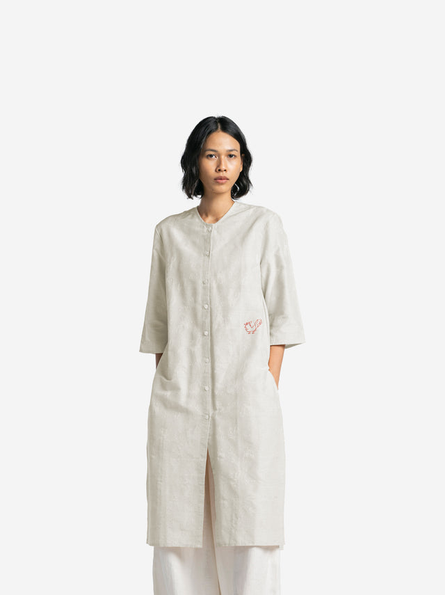 “Tenun Ayam” Silk-Ramie Fiber Baju Panjang