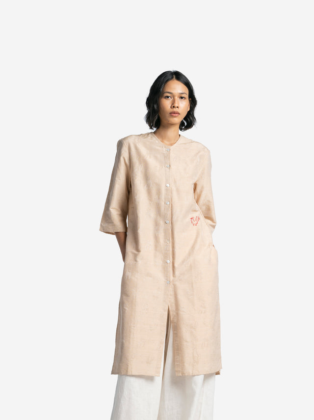 “Tenun Ayam” Silk-Cotton Fiber Baju Panjang